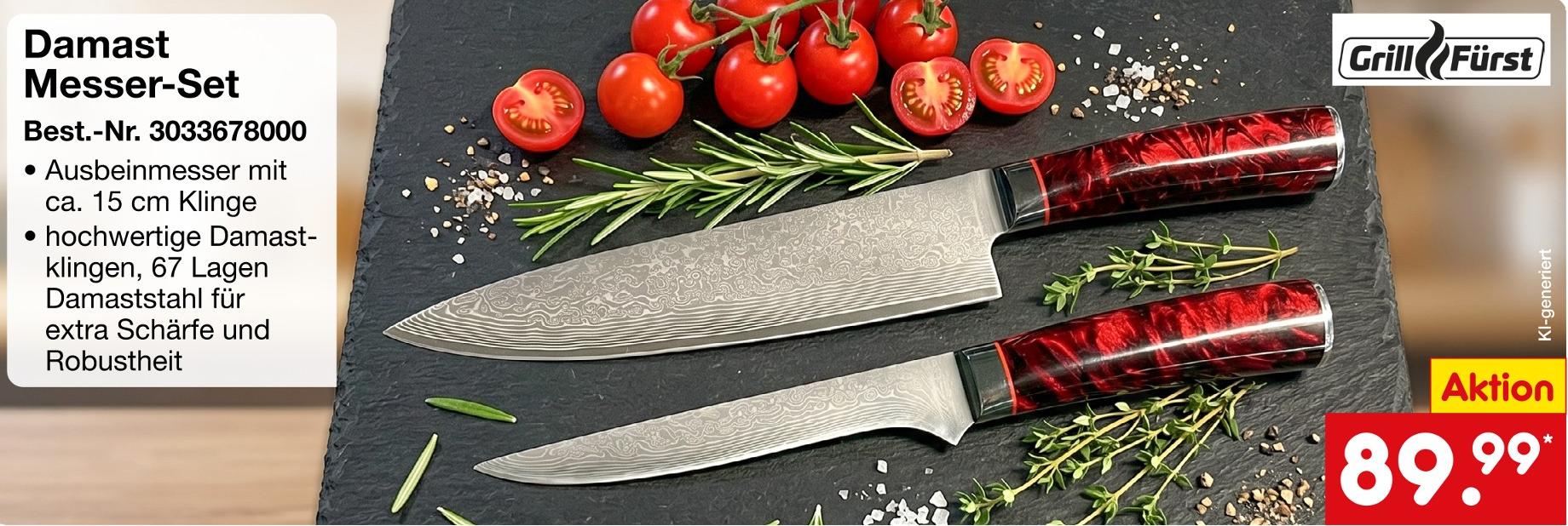 Damast Messer-Set von Grillfürst im aktuellen Netto Marken-Discount Prospekt